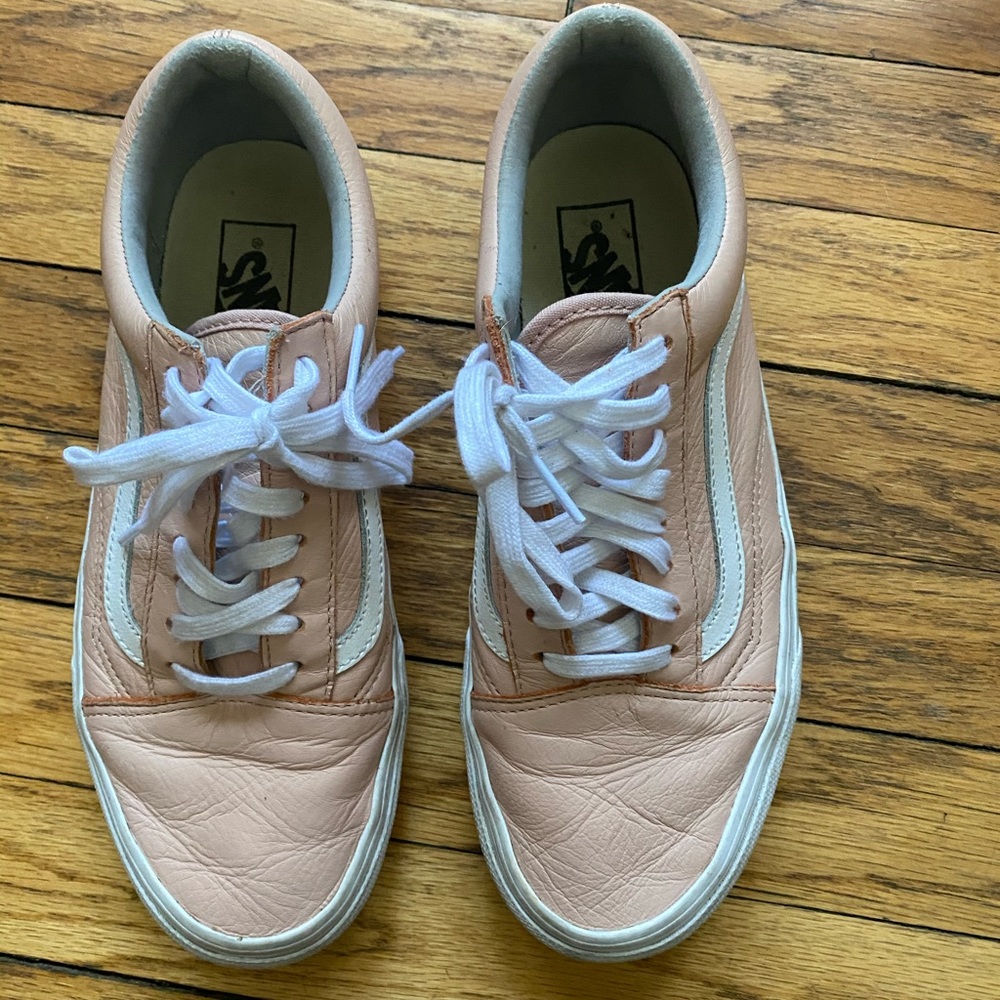 Leather pink vans skateboard Authentic